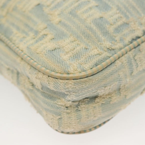 FENDI Shoulder Bag Denim Light Blue Gold Auth 142242