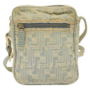 FENDI Shoulder Bag Denim Light Blue Gold Auth 142242-2