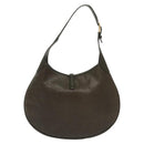 Salvatore Ferragamo Gancini Shoulder Bag Leather Brown Gold Auth 142243-2