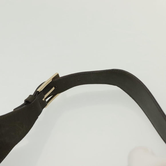 Salvatore Ferragamo Gancini Shoulder Bag Leather Brown Gold Auth 142243