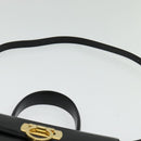 Salvatore Ferragamo Gancini Hand Bag Leather 2way Black Gold Auth 142244-10