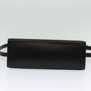 Salvatore Ferragamo Gancini Hand Bag Leather 2way Black Gold Auth 142244-11