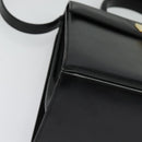 Salvatore Ferragamo Gancini Hand Bag Leather 2way Black Gold Auth 142244-12