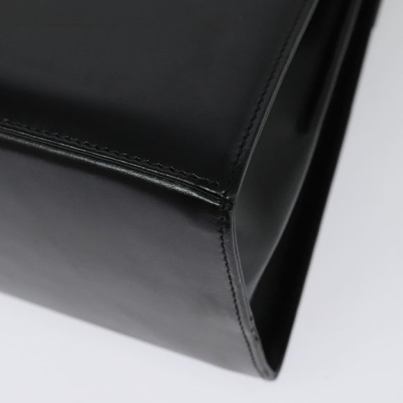 Salvatore Ferragamo Gancini Hand Bag Leather 2way Black Gold Auth 142244