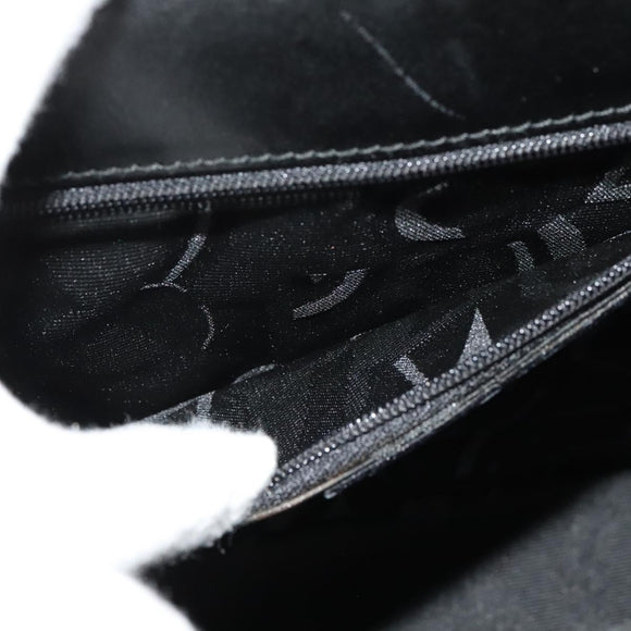 Salvatore Ferragamo Gancini Hand Bag Leather 2way Black Gold Auth 142244