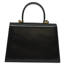 Salvatore Ferragamo Gancini Hand Bag Leather 2way Black Gold Auth 142244-3
