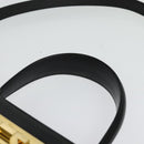 Salvatore Ferragamo Gancini Hand Bag Leather 2way Black Gold Auth 142244-8