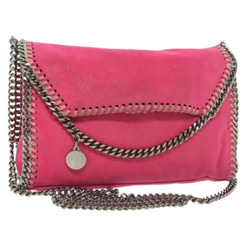 Stella MacCartney Chain Farabella Mini Bag Suede Pink Silver Auth 142245
