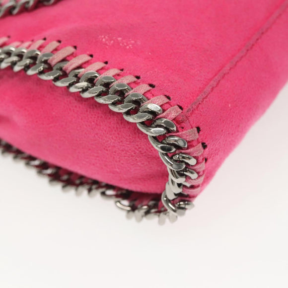 Stella MacCartney Chain Farabella Mini Bag Suede Pink Silver Auth 142245