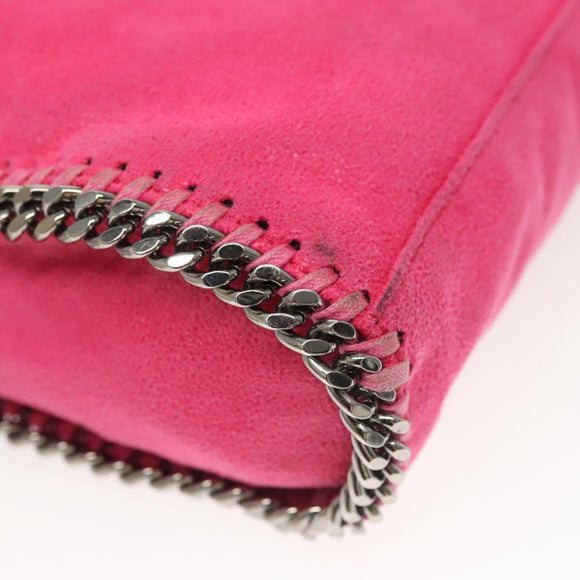 Stella MacCartney Chain Farabella Mini Bag Suede Pink Silver Auth 142245