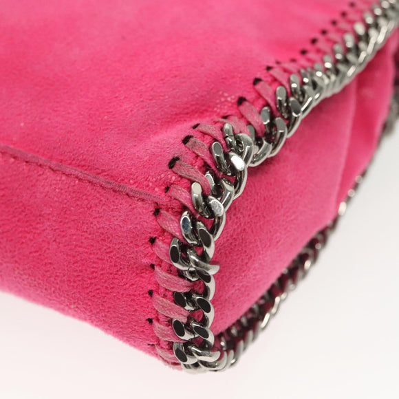 Stella MacCartney Chain Farabella Mini Bag Suede Pink Silver Auth 142245