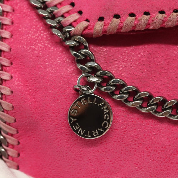 Stella MacCartney Chain Farabella Mini Bag Suede Pink Silver Auth 142245