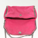 Stella MacCartney Chain Farabella Mini Bag Suede Pink Silver Auth 142245-19