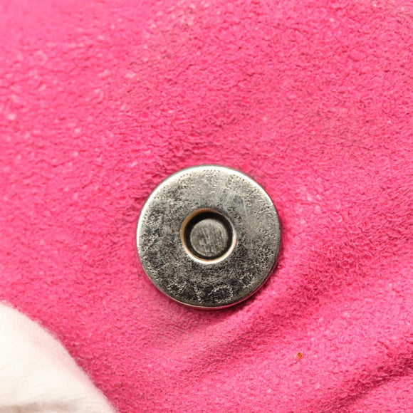 Stella MacCartney Chain Farabella Mini Bag Suede Pink Silver Auth 142245