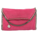 Stella MacCartney Chain Farabella Mini Bag Suede Pink Silver Auth 142245-13