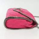 Stella MacCartney Chain Farabella Mini Bag Suede Pink Silver Auth 142245-3
