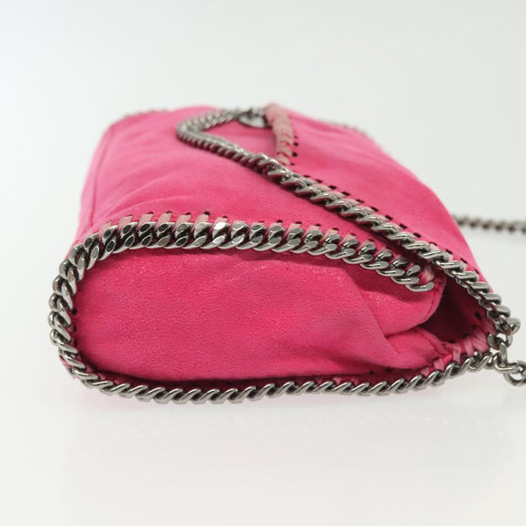 Stella MacCartney Chain Farabella Mini Bag Suede Pink Silver Auth 142245
