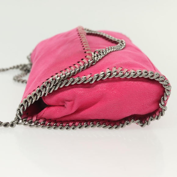 Stella MacCartney Chain Farabella Mini Bag Suede Pink Silver Auth 142245
