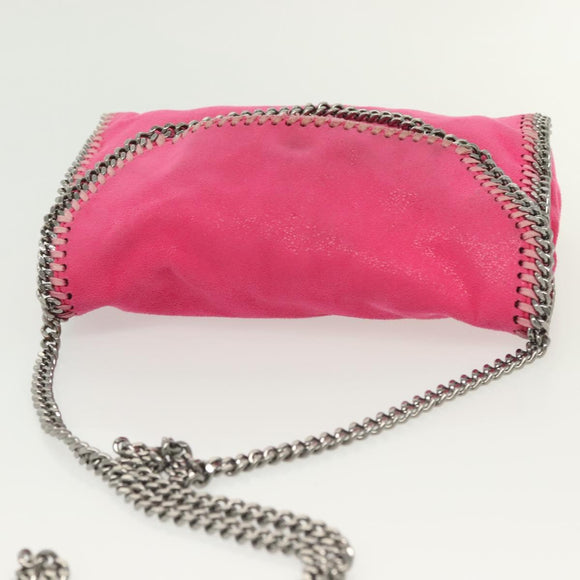 Stella MacCartney Chain Farabella Mini Bag Suede Pink Silver Auth 142245