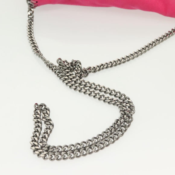 Stella MacCartney Chain Farabella Mini Bag Suede Pink Silver Auth 142245
