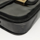 CELINE Horse Carriage Shoulder Bag Patent leather Black Gold Auth 142247-11