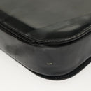 CELINE Horse Carriage Shoulder Bag Patent leather Black Gold Auth 142247-14