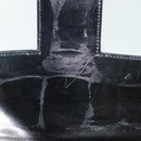 CELINE Horse Carriage Shoulder Bag Patent leather Black Gold Auth 142247-17