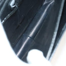 CELINE Horse Carriage Shoulder Bag Patent leather Black Gold Auth 142247-19