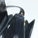 CELINE Horse Carriage Shoulder Bag Patent leather Black Gold Auth 142247-20