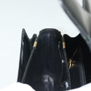 CELINE Horse Carriage Shoulder Bag Patent leather Black Gold Auth 142247-21