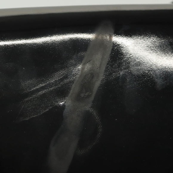 CELINE Horse Carriage Shoulder Bag Patent leather Black Gold Auth 142247