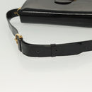 CELINE Horse Carriage Shoulder Bag Patent leather Black Gold Auth 142247-8