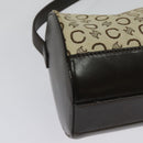 CELINE C Macadam Canvas Shoulder Bag Beige Gold Auth 142248-9