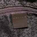 CELINE C Macadam Canvas Shoulder Bag Beige Gold Auth 142248-17