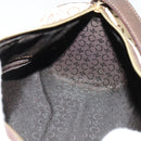 CELINE C Macadam Canvas Shoulder Bag Beige Gold Auth 142248-18