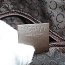 CELINE C Macadam Canvas Shoulder Bag Beige Gold Auth 142248-12