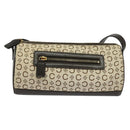 CELINE C Macadam Canvas Shoulder Bag Beige Gold Auth 142248-13