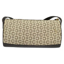 CELINE C Macadam Canvas Shoulder Bag Beige Gold Auth 142248-2