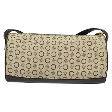 CELINE C Macadam Canvas Shoulder Bag Beige Gold Auth 142248 - 0