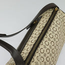 CELINE C Macadam Canvas Shoulder Bag Beige Gold Auth 142248-6