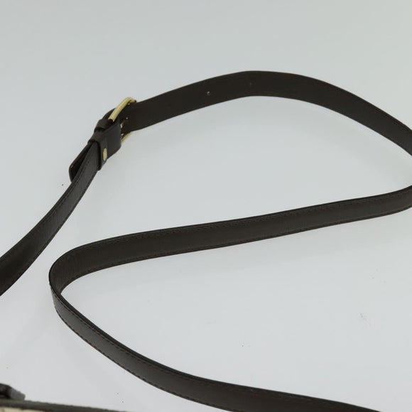 CELINE C Macadam Canvas Shoulder Bag Beige Gold Auth 142248