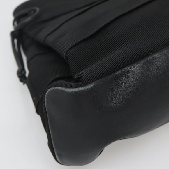 Salvatore Ferragamo Vala Hand Bag Canvas Black Silver Auth 142249