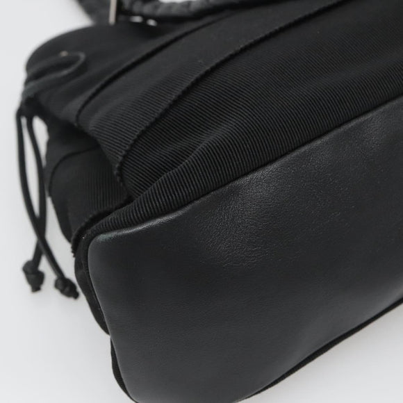 Salvatore Ferragamo Vala Hand Bag Canvas Black Silver Auth 142249