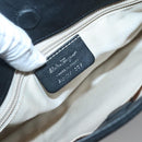 Salvatore Ferragamo Vala Hand Bag Canvas Black Silver Auth 142249-12