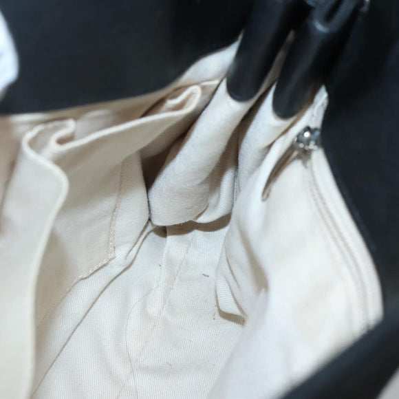 Salvatore Ferragamo Vala Hand Bag Canvas Black Silver Auth 142249