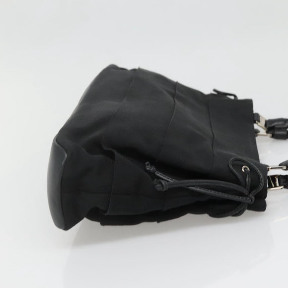 Salvatore Ferragamo Vala Hand Bag Canvas Black Silver Auth 142249