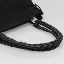Salvatore Ferragamo Vala Hand Bag Canvas Black Silver Auth 142249-7