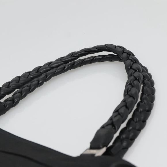 Salvatore Ferragamo Vala Hand Bag Canvas Black Silver Auth 142249