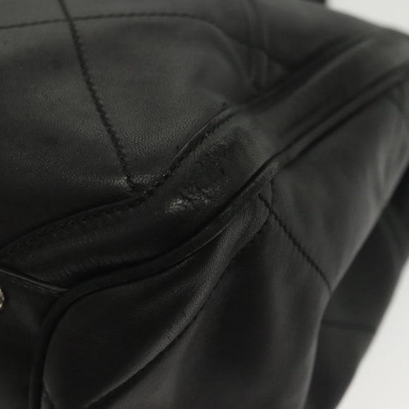 Salvatore Ferragamo Vala Hand Bag Leather Black Silver Auth 142250