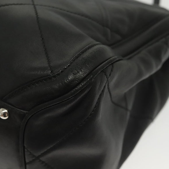 Salvatore Ferragamo Vala Hand Bag Leather Black Silver Auth 142250